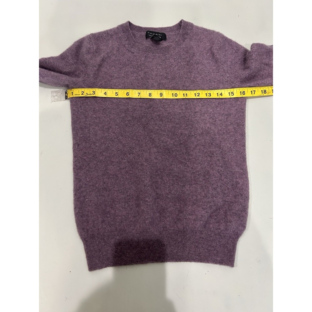 Tahari 2‎ PLY 100% Cashmere Sweater YOUTH Girls Size M Purple Luxe Long Sleeve - Picture 7 of 8